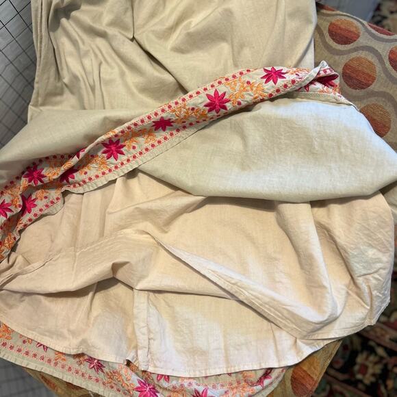 Calypso St. Barth for Target Tan floral embroidered A line sheath dress. Size L - Picture 5 of 8